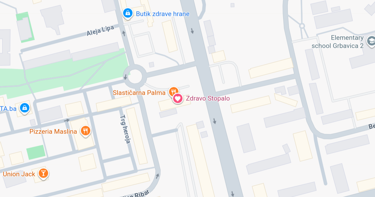 Lokacija Zdravo Stopalo DOO Sarajevo  na mapi
